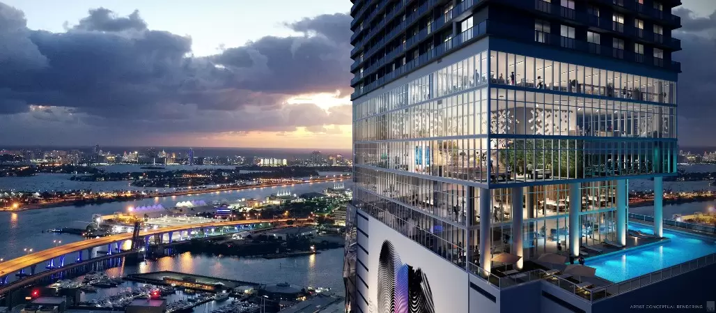 SocietyResidences_SocietyBiscayneDuskAerial